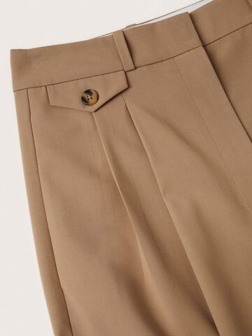 MANGO Loose fit Pleat-Front Pants 'JIM' in Beige