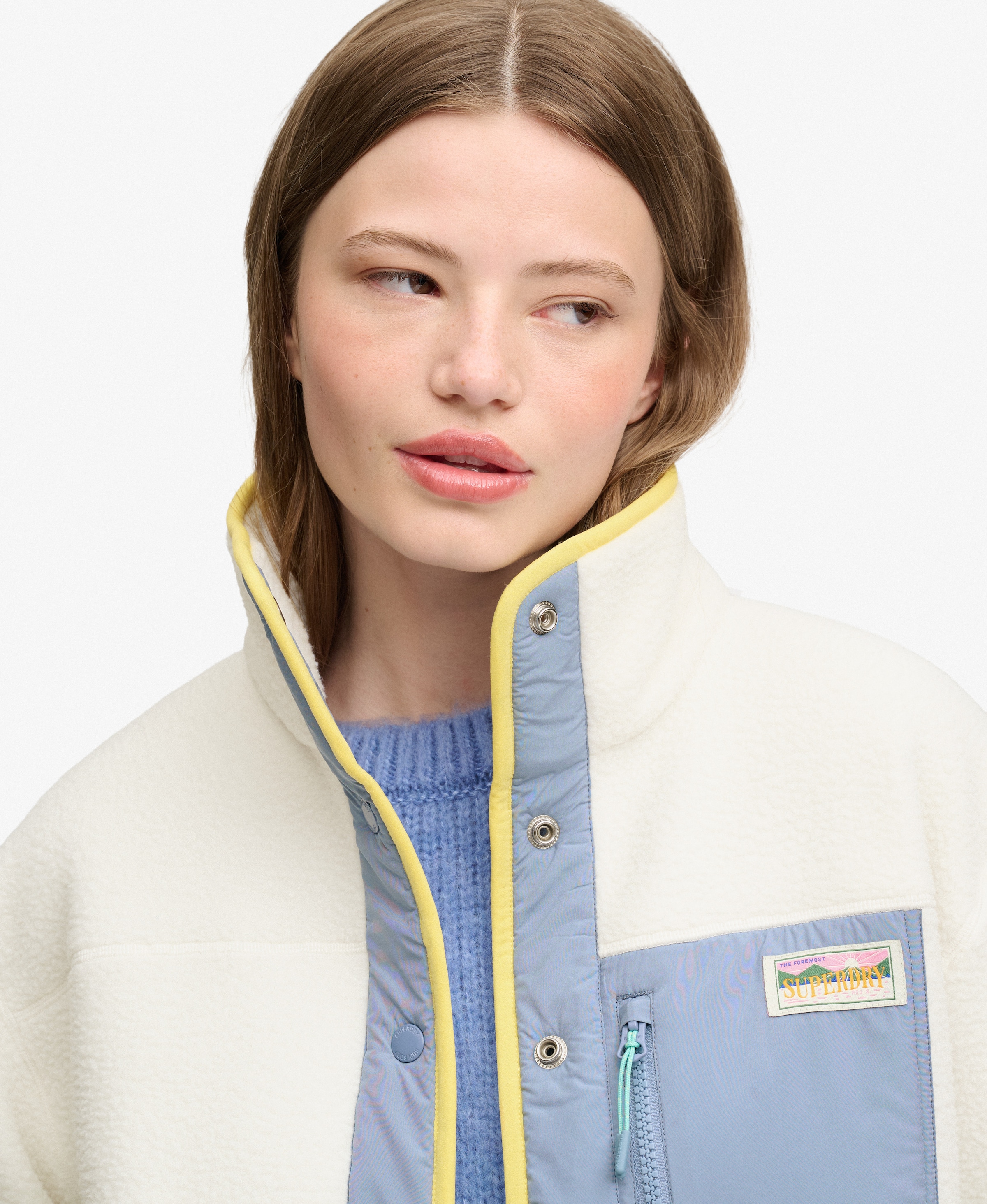 Superdry & Co Fleece jacket in White