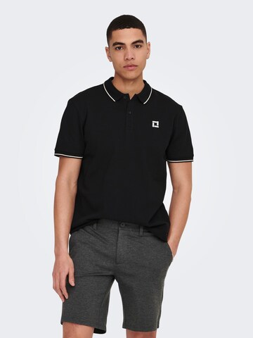 Only & Sons Poloshirt 'Fletcher' in Schwarz: predná strana