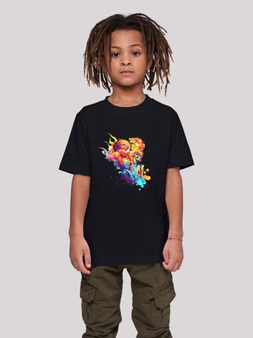 F4NT4STIC Shirt 'Basketball Sports Collection - Abstract player' in Zwart: voorkant