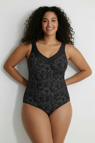 Ulla Popken Bustier Badpak in Zwart