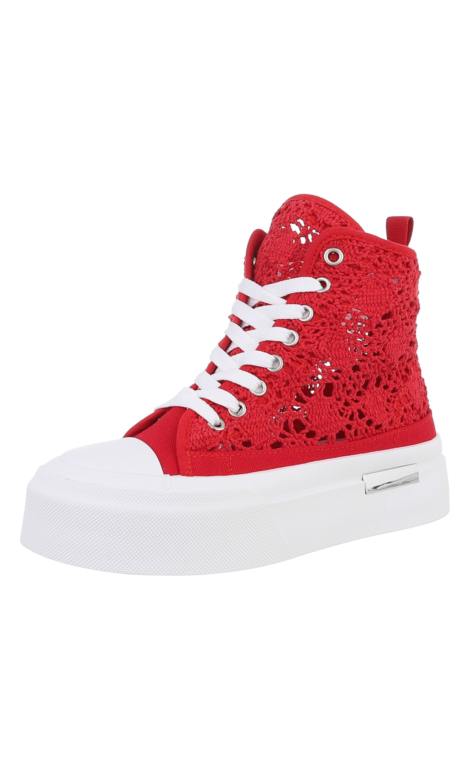Ital-Design High-Top Sneakers in Red: front