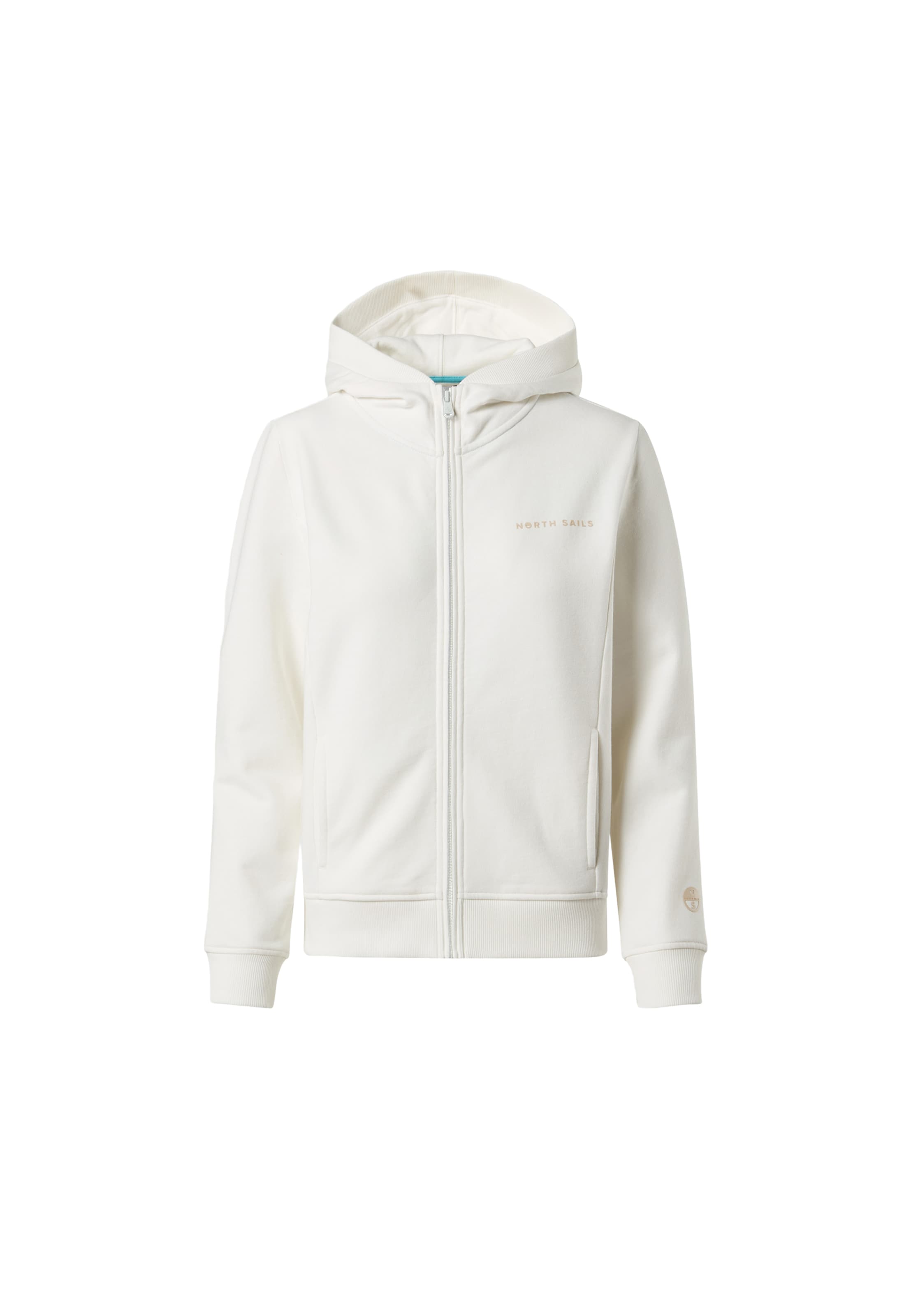 North Sails Zip-Up Hoodie in Beige: front