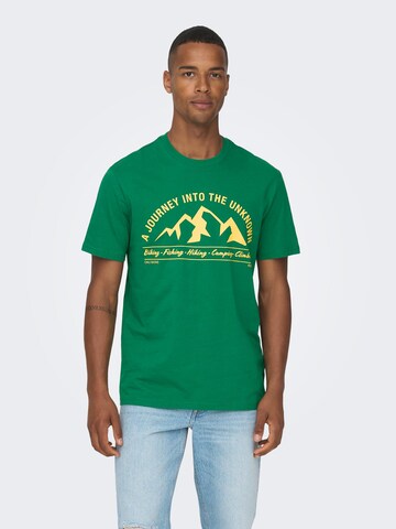 Only & Sons Koszulka 'ASHER' w kolorze zielony: przód