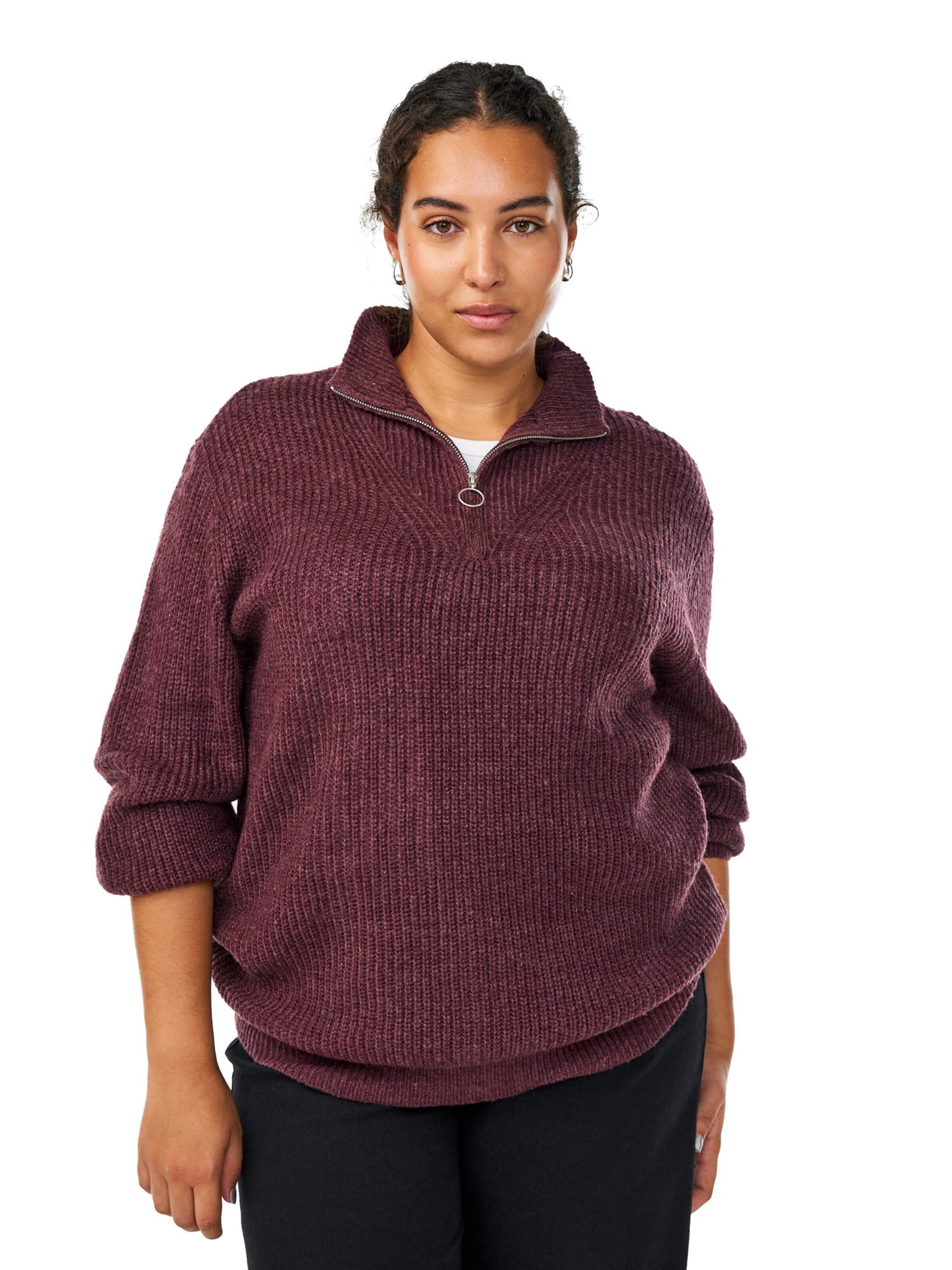 Zizzi Pulover 'Fllola' | rdeča barva: sprednja stran