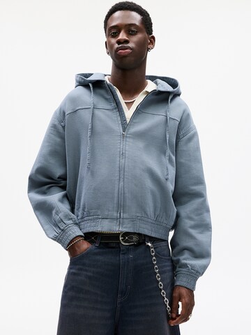 Pull&Bear Välikausitakki 'STWD' värissä sininen: etupuoli