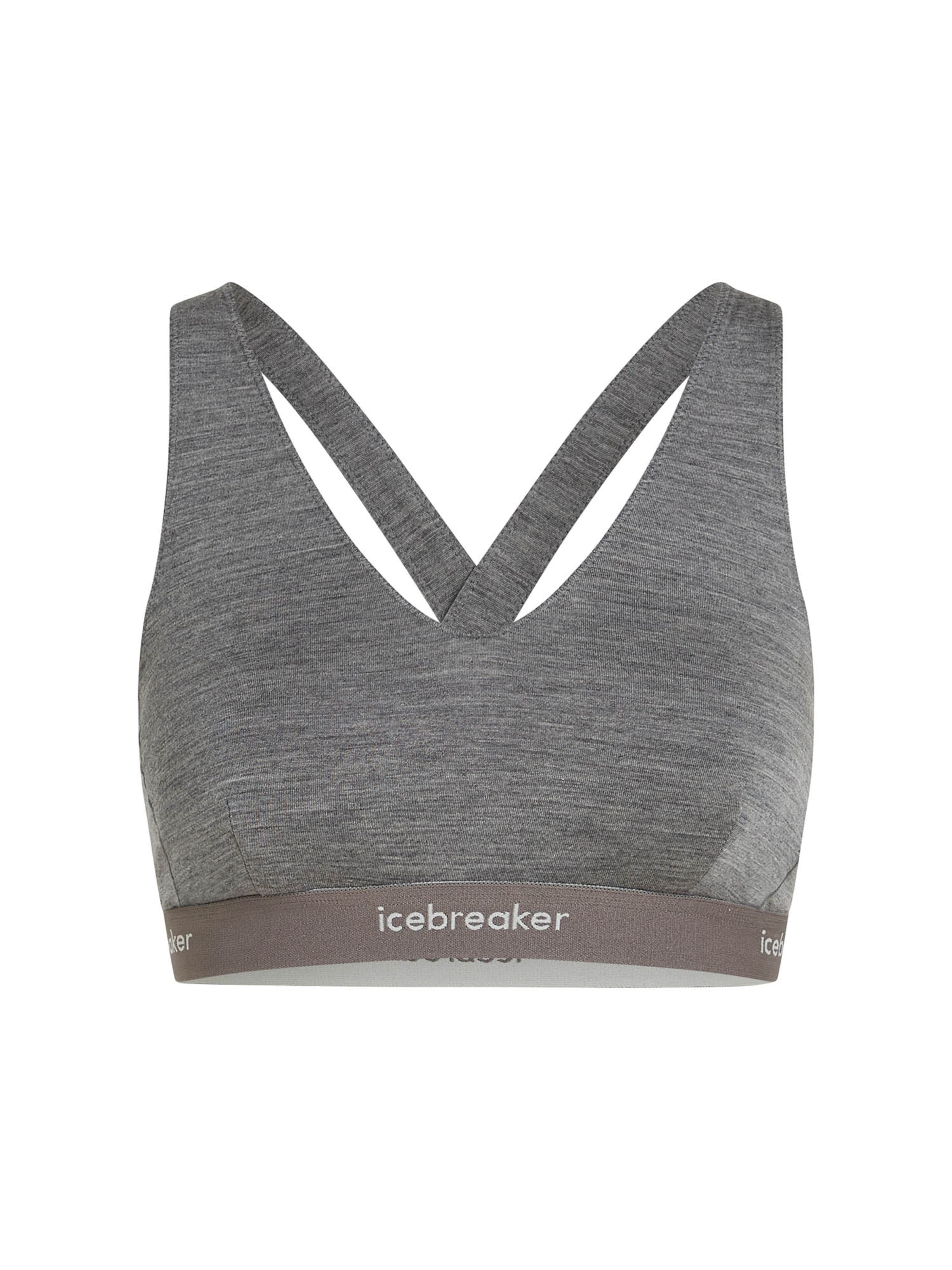 pilka ICEBREAKER Biustjė Sportinė liemenėlė: priekis