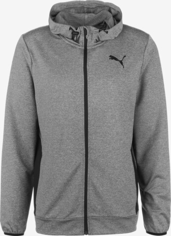 PUMA Sports sweat jacket in Grey: front