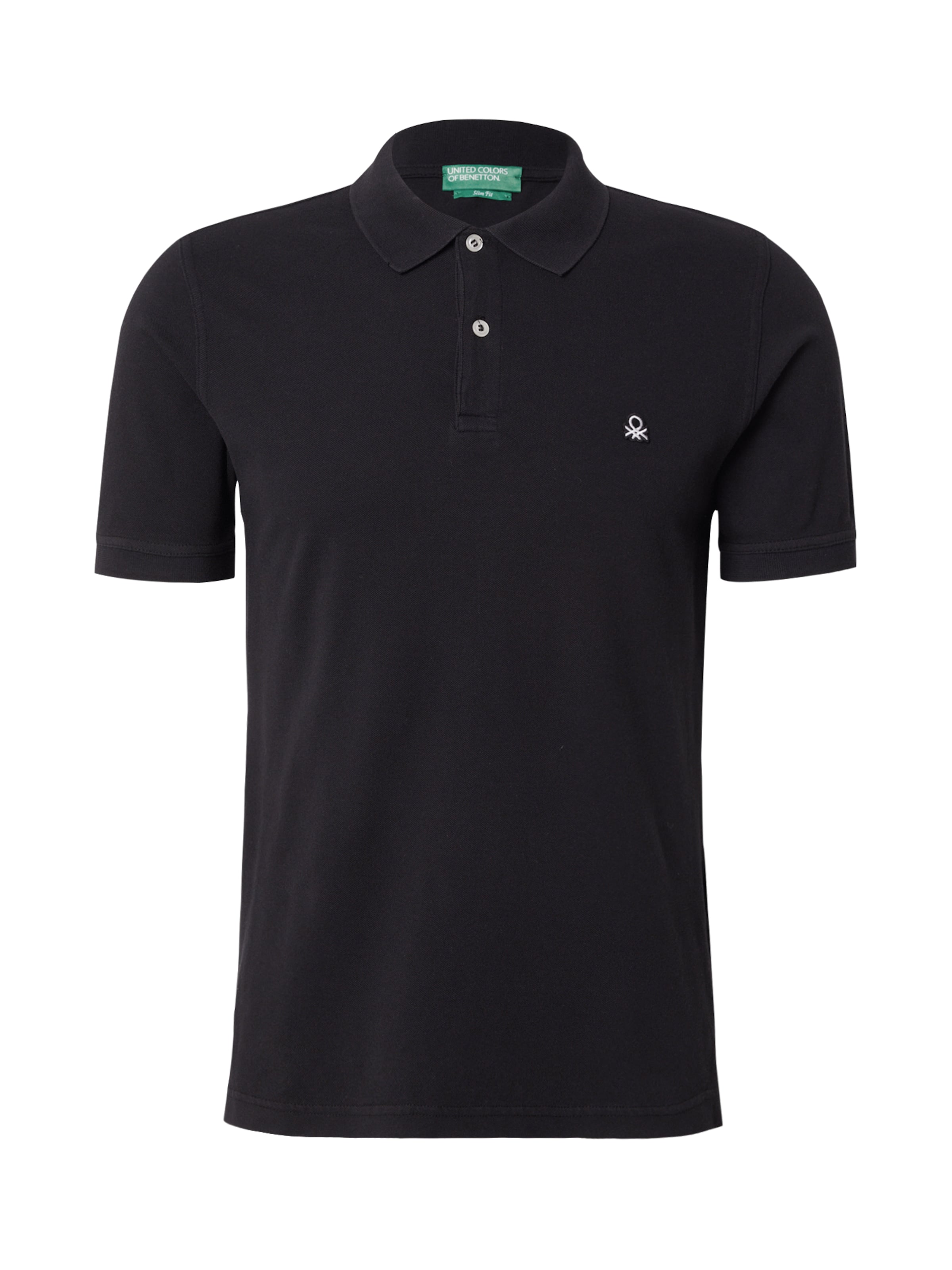 UNITED COLORS OF BENETTON Poloshirt in Schwarz: Vorderseite