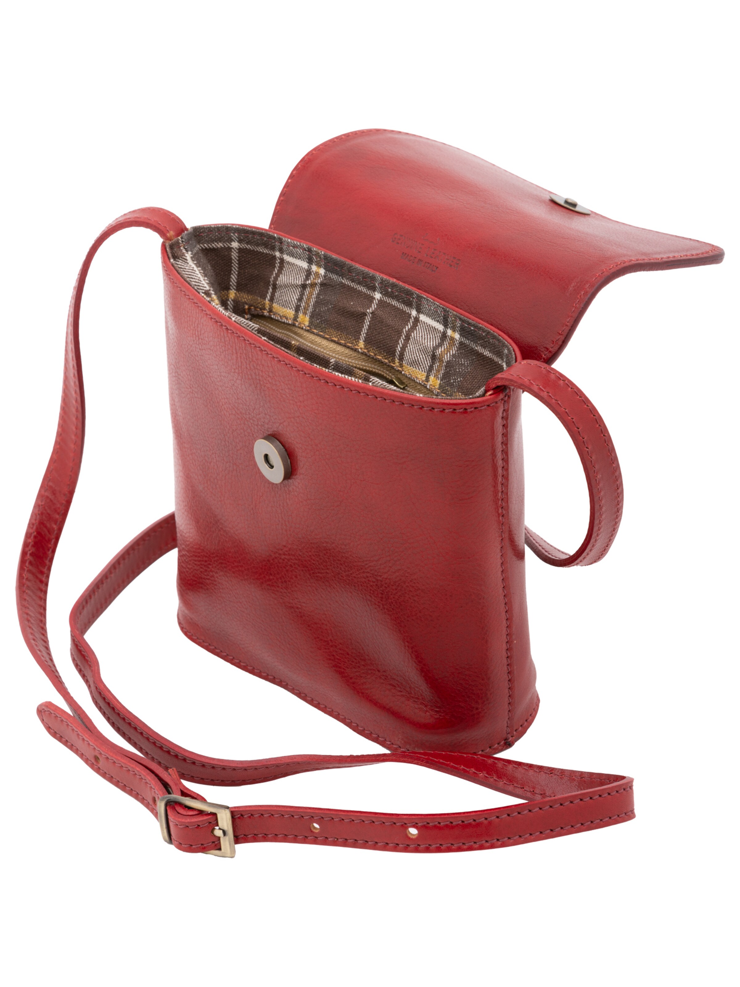 Borsa a tracolla 'Borsa a tracolla uomo vera pelle Castillon - Chiusura calamita' di I Fratelli in rosso