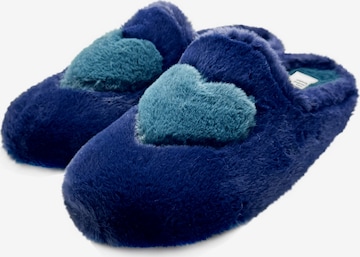 thies Pantolette 'thies 1856 ® Rec Heart Slipper Love' in Blau: Vorderseite