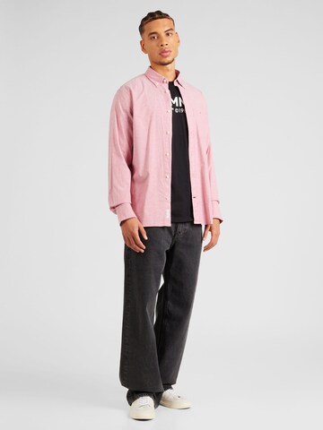 TOMMY HILFIGER Regular fit Button Up Shirt 'Flex' in Pink