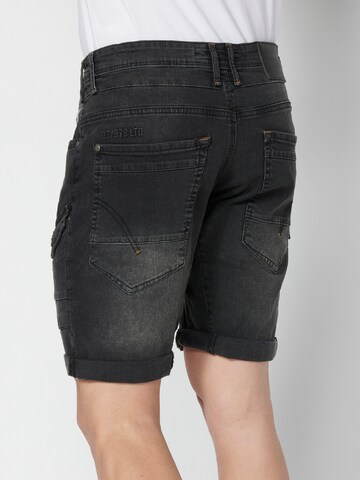 Coupe slim Jeans cargo KOROSHI en noir