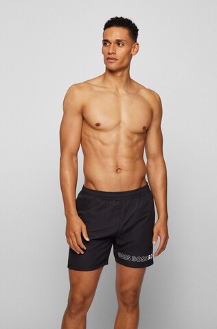 BOSS Swimming shorts 'Dolphin' in Black: front