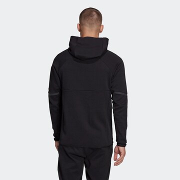 ADIDAS SPORTSWEAR Athletic Zip-Up Hoodie 'Designed For Gameday' in Black