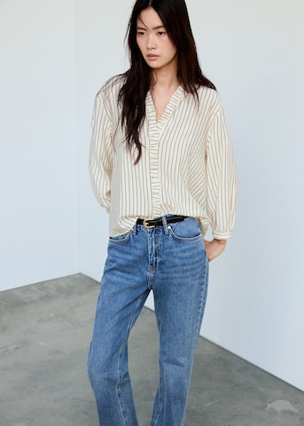 MANGO Bluse 'FLORETA' i beige: forside