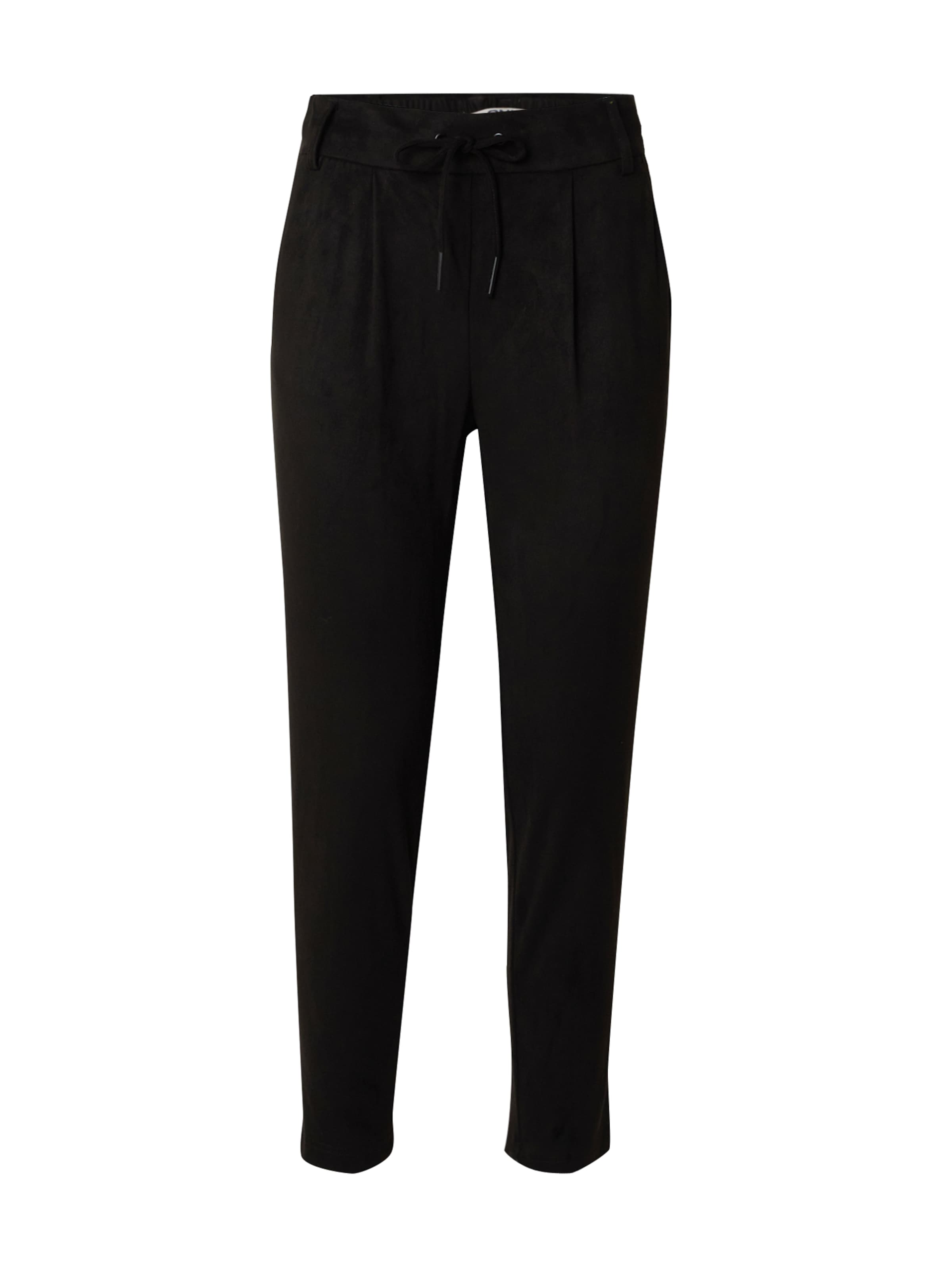 ONLY Slim fit Pleat-Front Pants 'POPTRASH' in Black: front