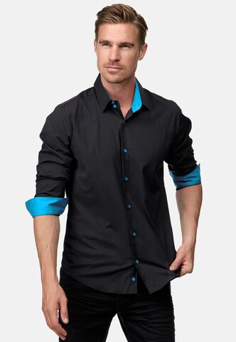 Rusty Neal Slim fit Overhemd in Blauw: voorkant
