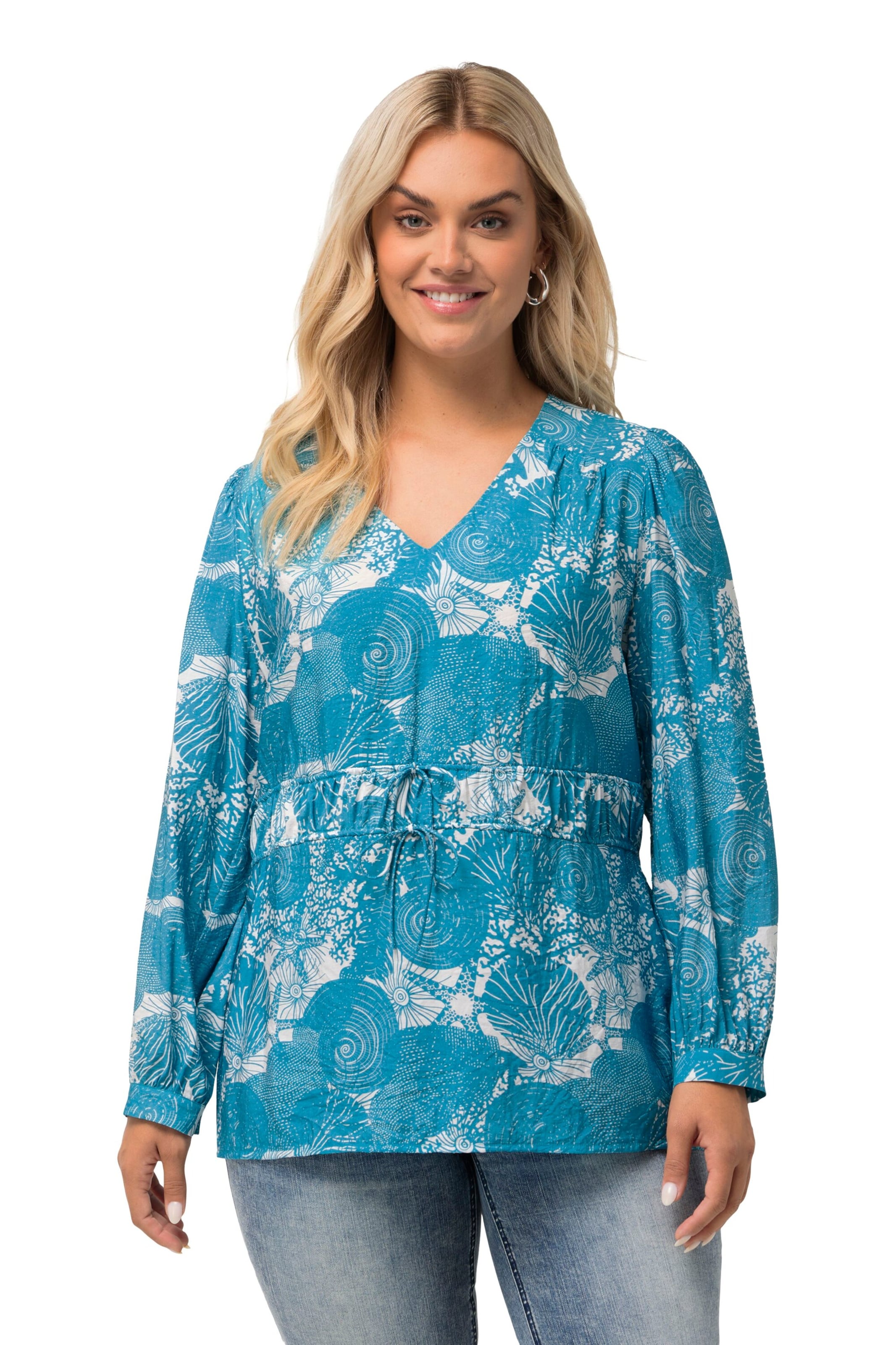 Ulla Popken Bluse in Blau: Vorderseite