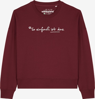 Sweat-shirt 'So einfach ist das' Watapparel en rouge : devant