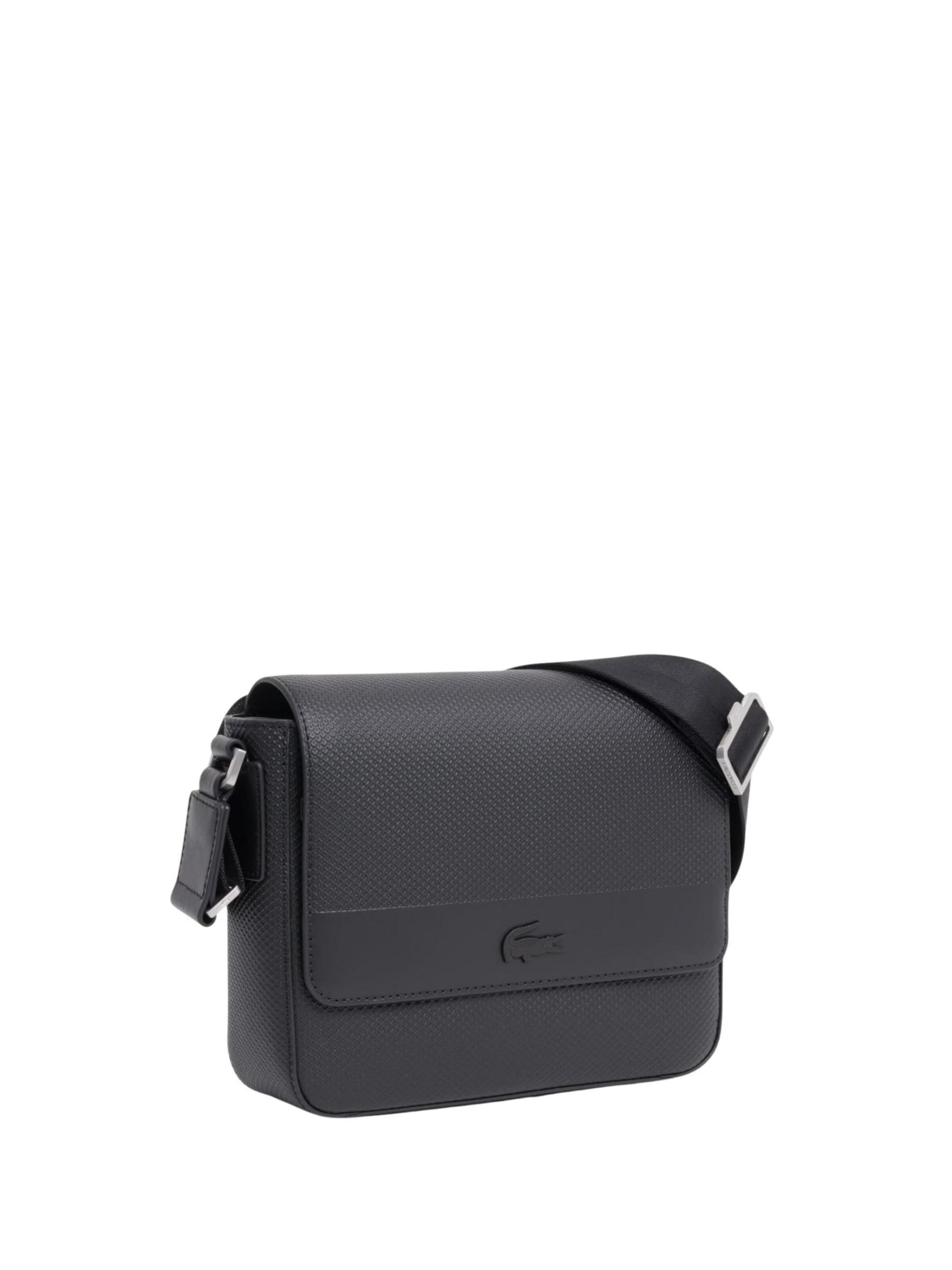 LACOSTETorba preko ramena 'Lacoste Sacoches messenger Chantaco cuir Noir' - crna boja