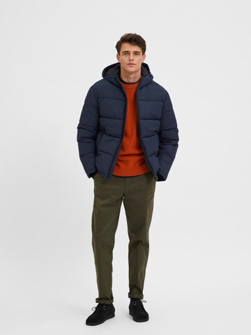 SELECTED HOMME Winter Jacket 'Harry' in Blue