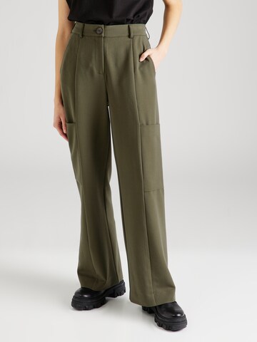 Freequent Wide leg Cargo Pants 'LENNA' in Green: front