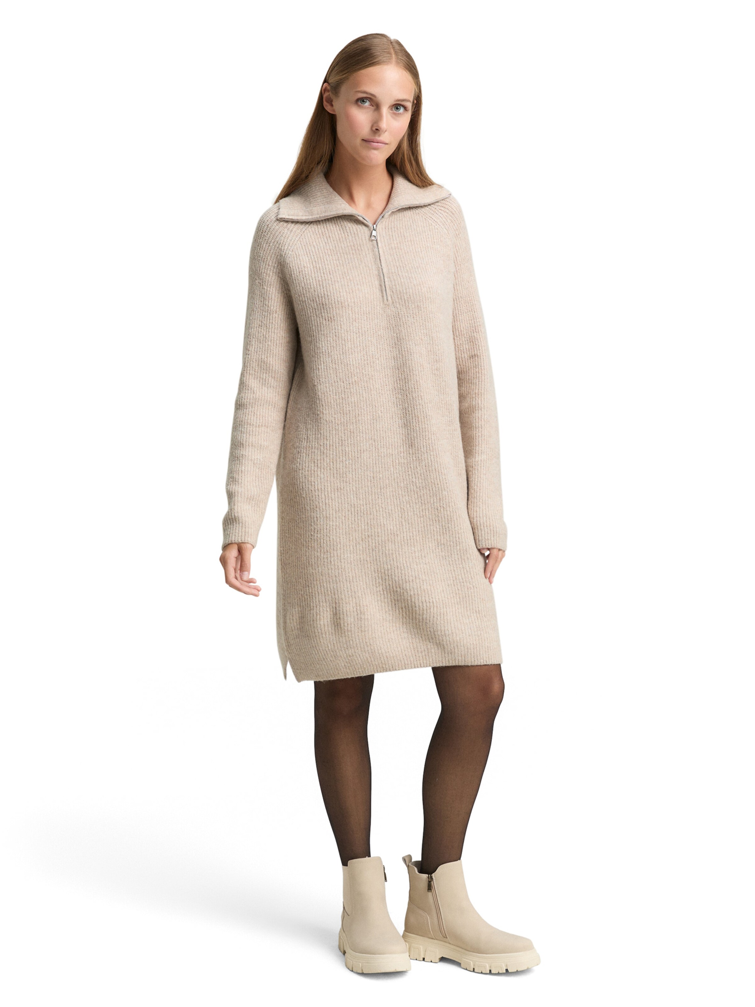 smėlio TOM TAILOR DENIM Megzta suknelė