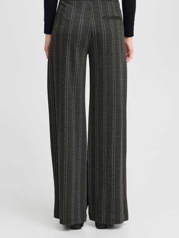 ICHI Wide leg Pants 'RUTI' in Grey