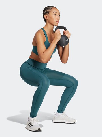 ADIDAS PERFORMANCE Skinny Sportovní kalhoty 'Optime' – zelená: přední strana