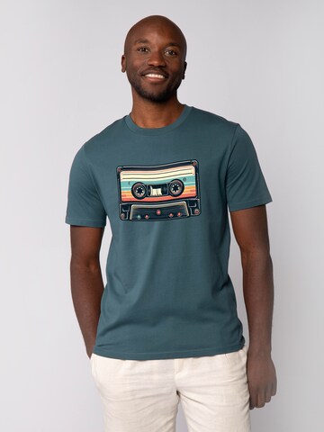 T-Shirt 'Retro Kassette' Watapparel en vert : devant