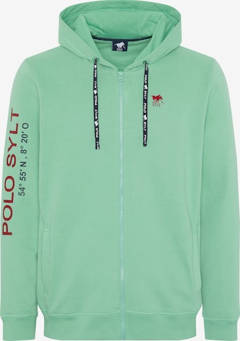 Polo Sylt Zip-Up Hoodie in Green: front