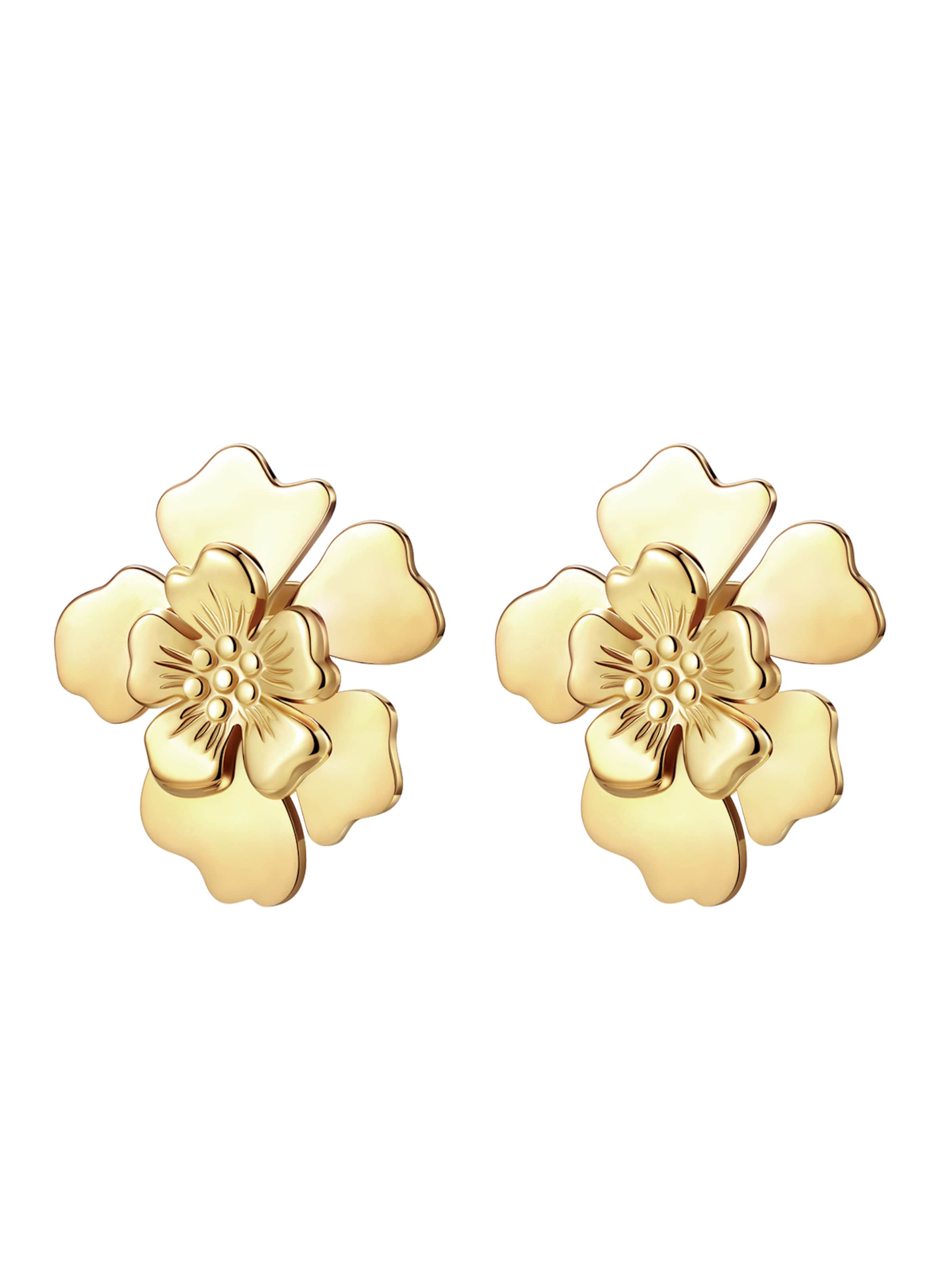 Hey Happiness Earrings 'Petal Blossom' in Gold: front