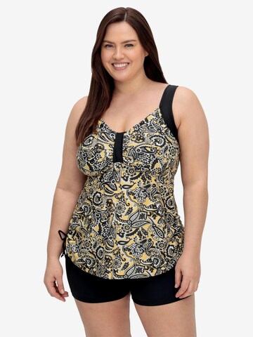 SHEEGO Tankini Top in Yellow: front