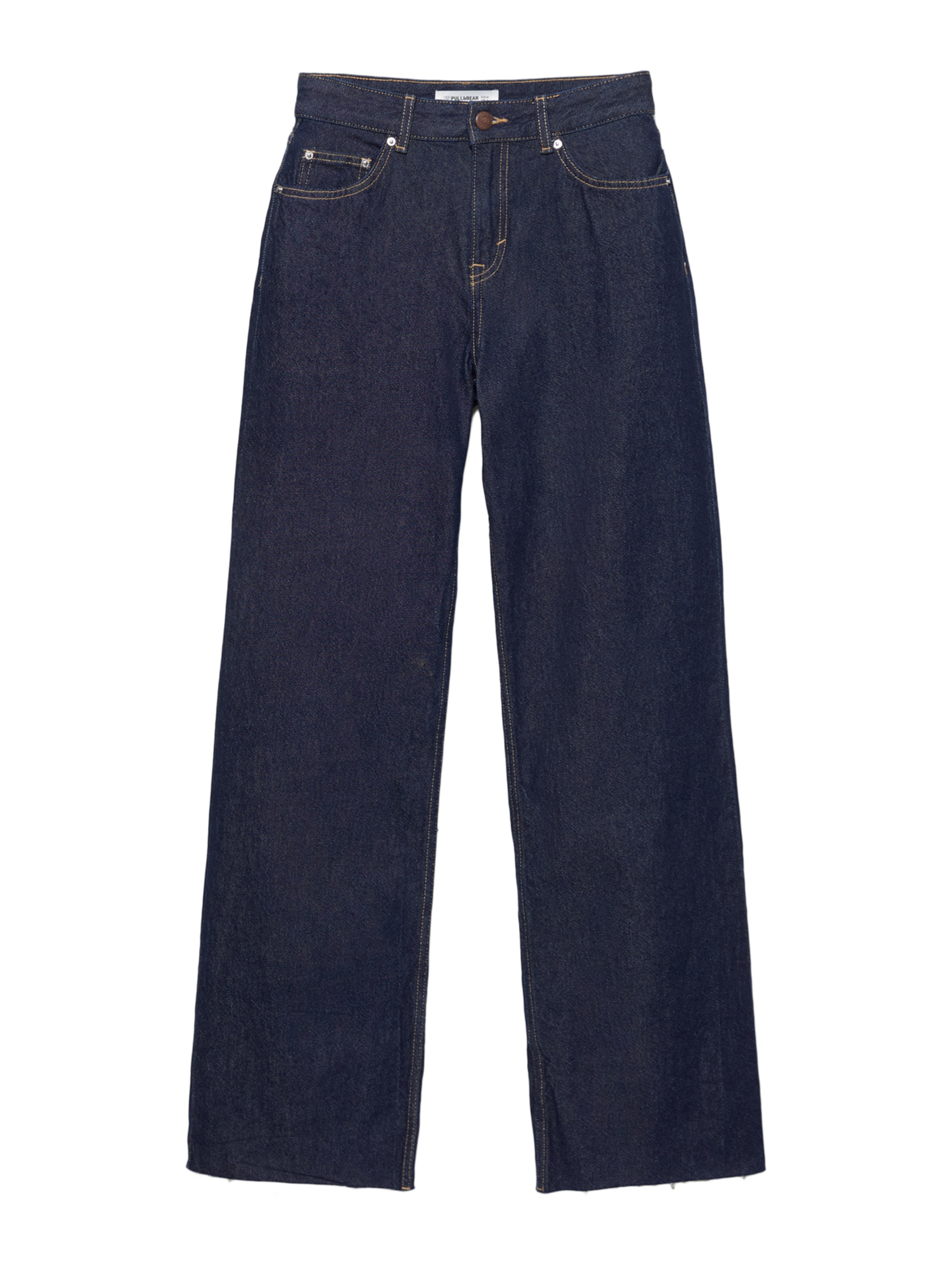 Wide leg Jeans de la Pull&Bear pe albastru: față