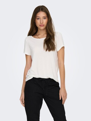 ONLY - Camisa 'FREE LIFE' em branco: frente