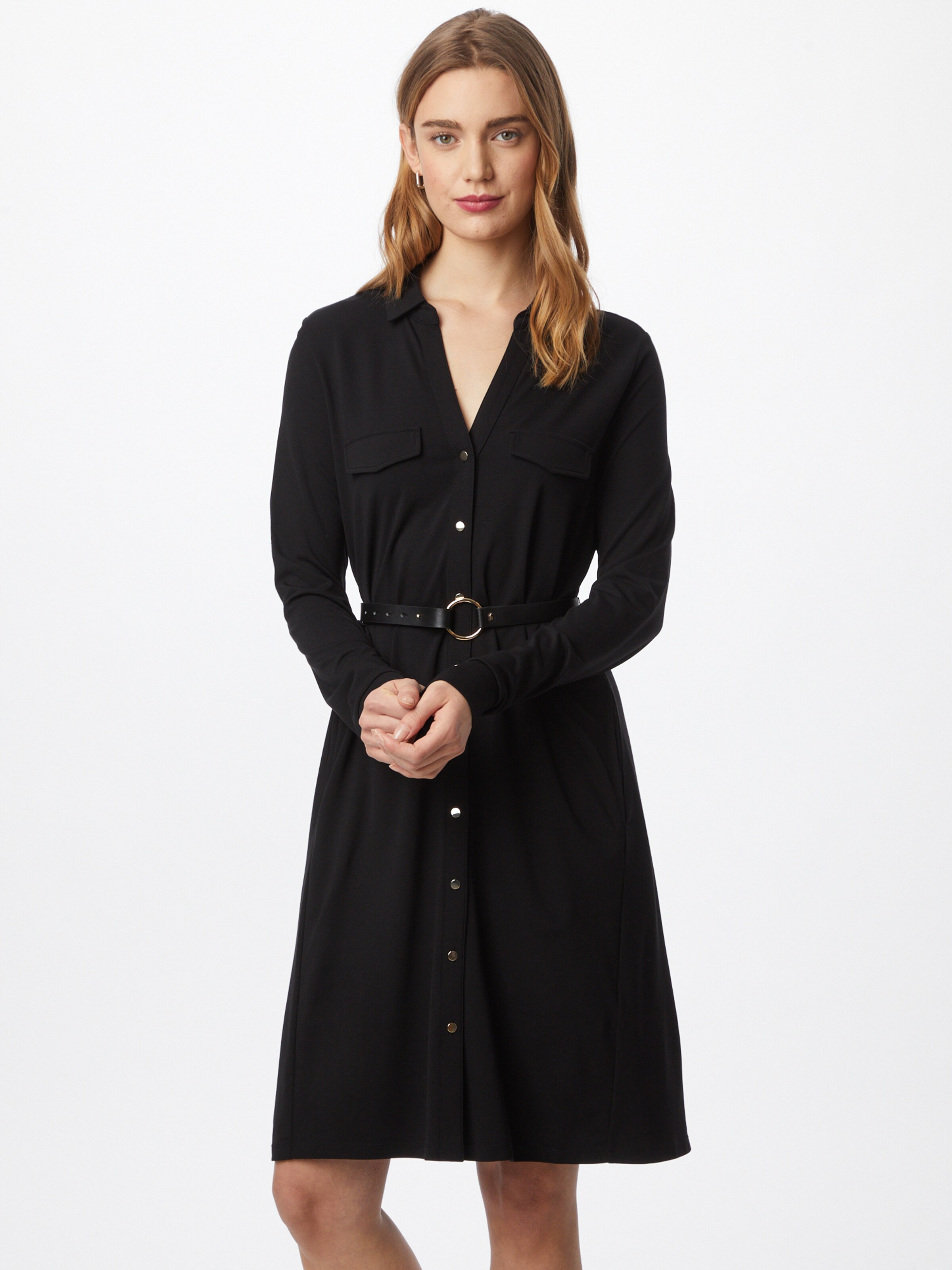 Frauen Große Größen COMMA Kleid in Schwarz - LV45108 Frauen Große Größen COMMA Kleid in Schwarz - LV45108