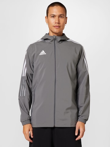 ADIDAS SPORTSWEAR Skinny Training jacket 'Tiro 21' in Grey: front