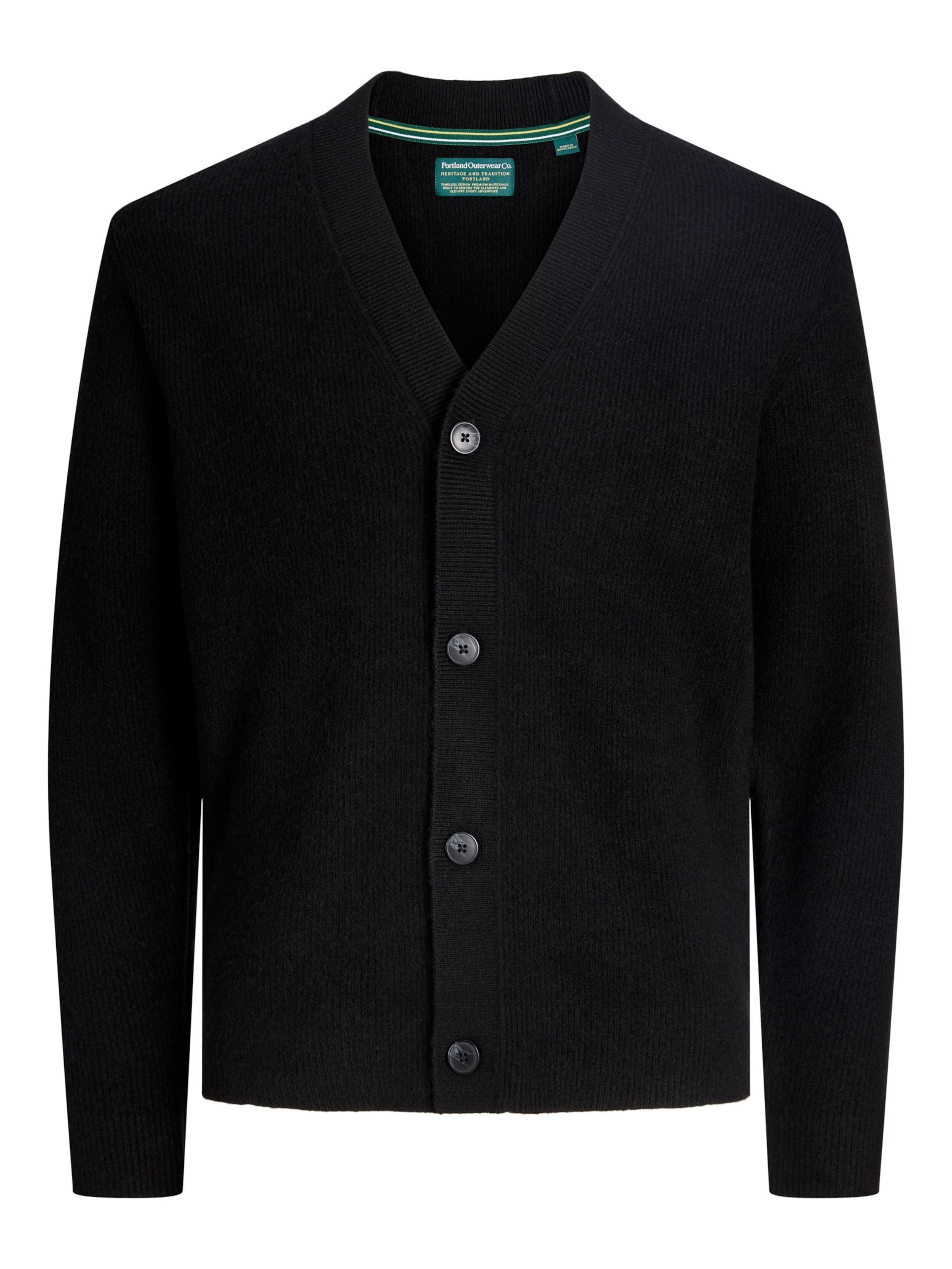 Portland Outerwear Company Cardigan i sort: forside