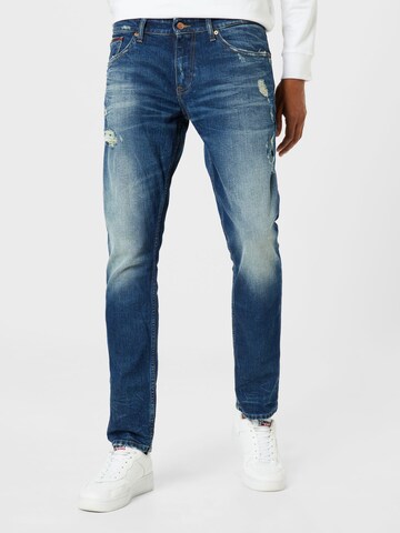 Coupe slim Jean 'Scanton' Tommy Jeans en bleu : devant