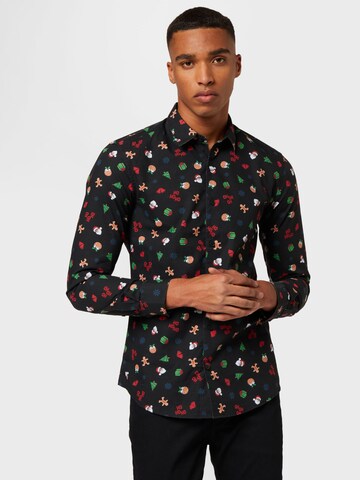 Only & Sons Regular Fit Hemd in Schwarz: Vorderseite