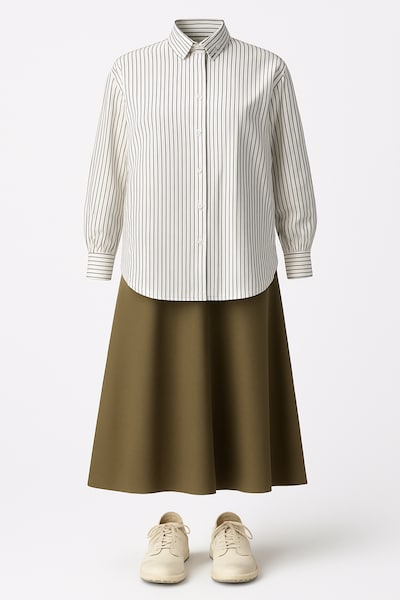 Touche Prive Shirt in Khaki / White, Item view
