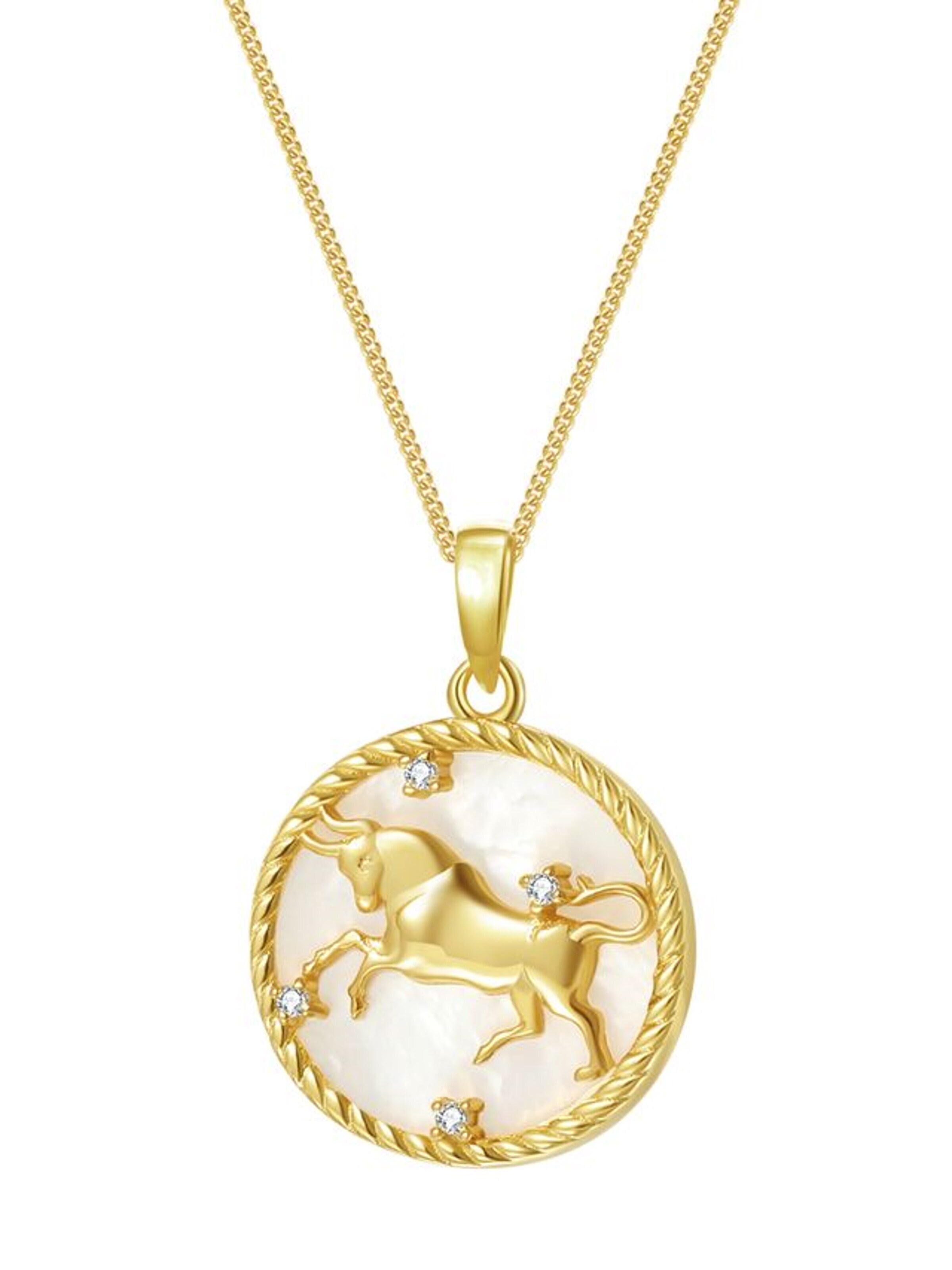 Hey Happiness Necklace 'Taurus' in Gold: front