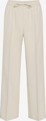 Part Two Wide leg Pleated Pants in Beige: front