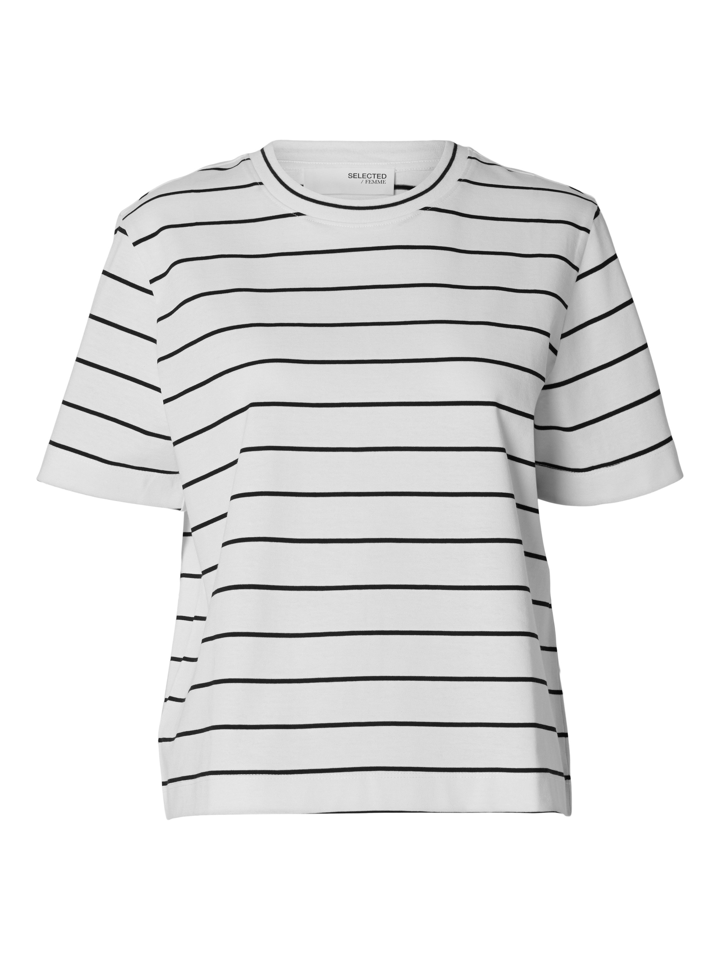 T-shirt 'ESSENTIAL' SELECTED en blanc : devant