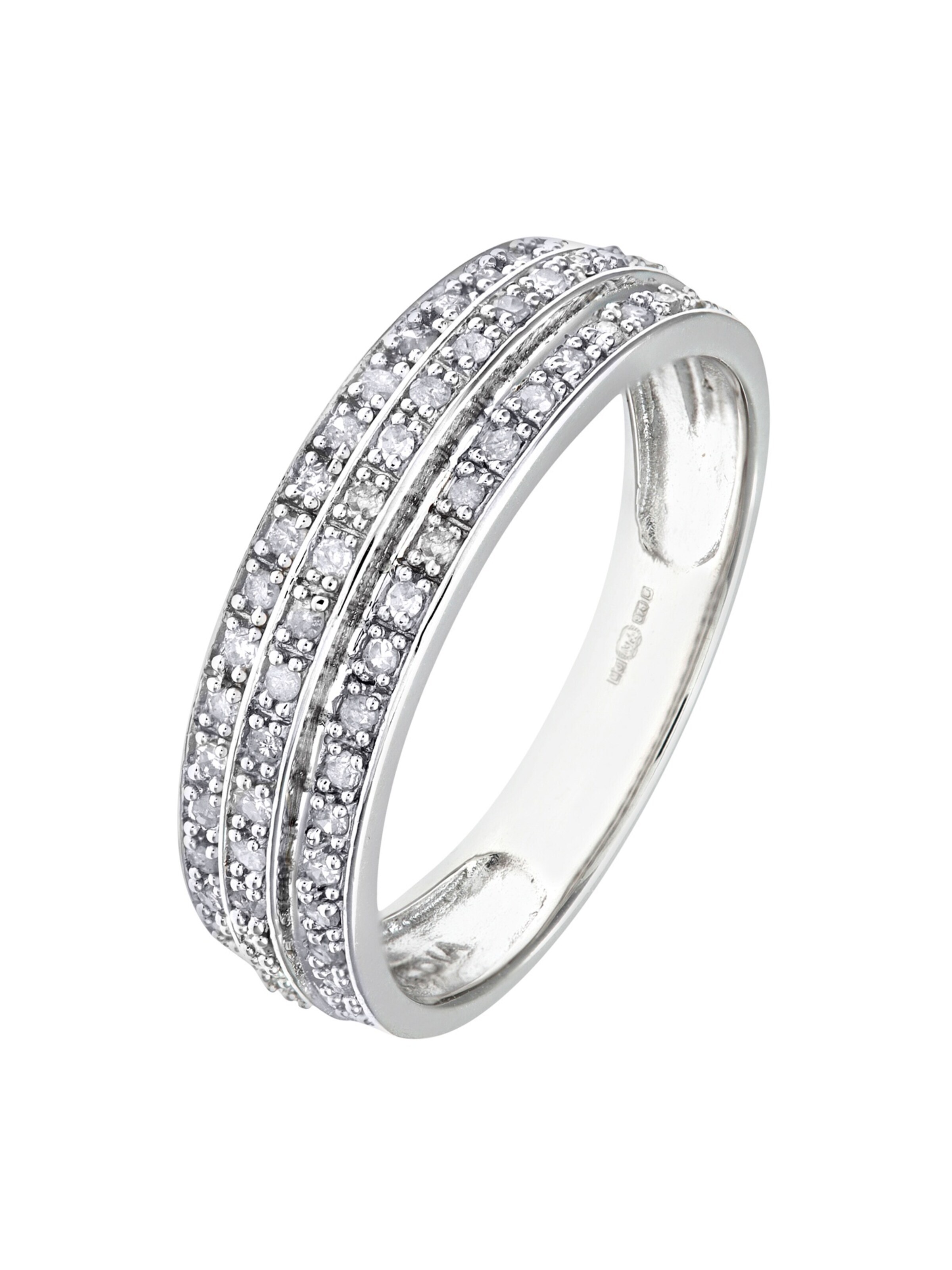 DIAMANT LETERNEL Ring 'Eternity-Ring aus 375 Weißgold mit Diamant' in Silver