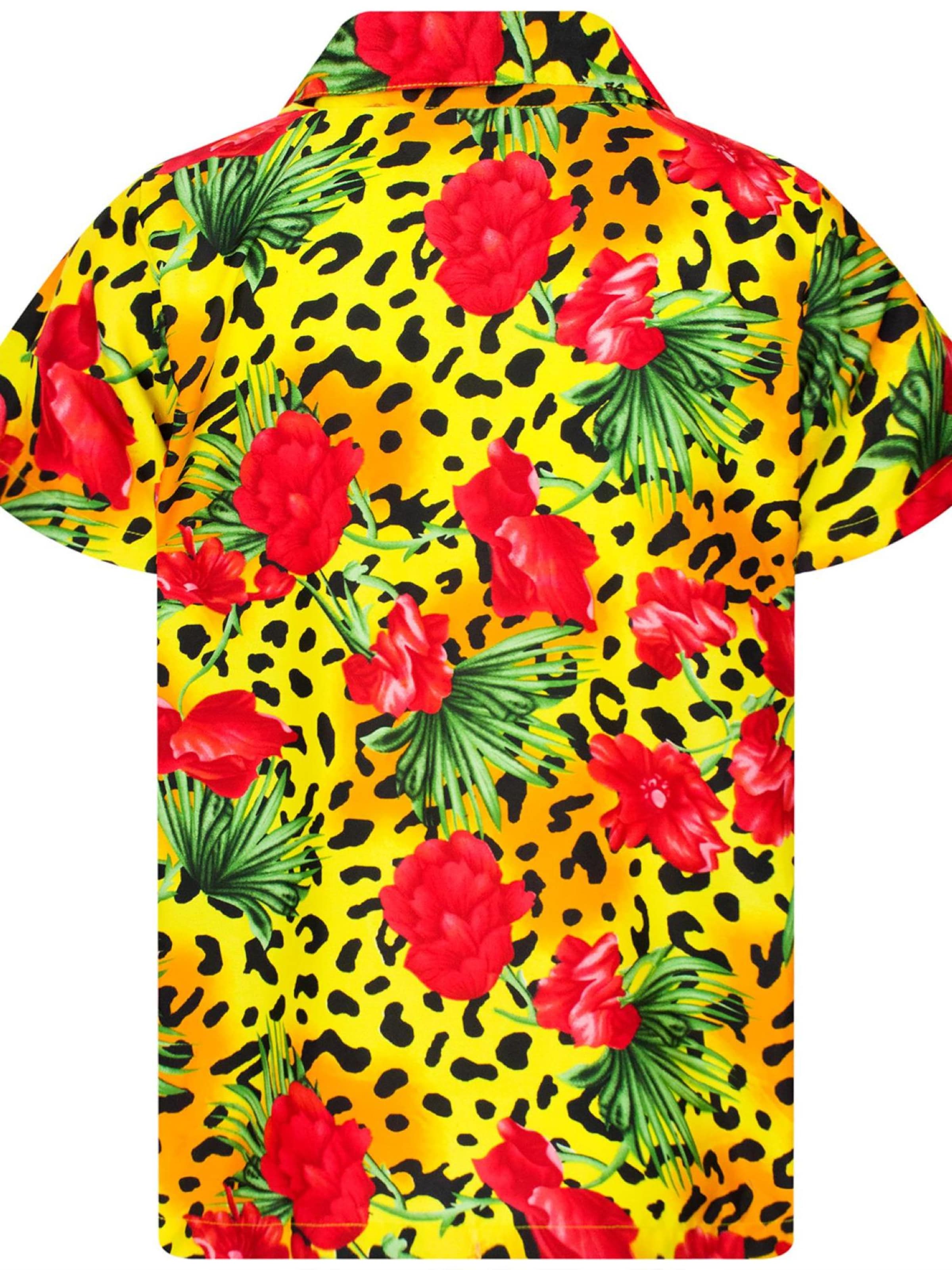 Maglietta 'Leopard Flowers' di King Kameha in giallo