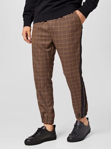 IMPERIAL Tapered Pants in Brown: front