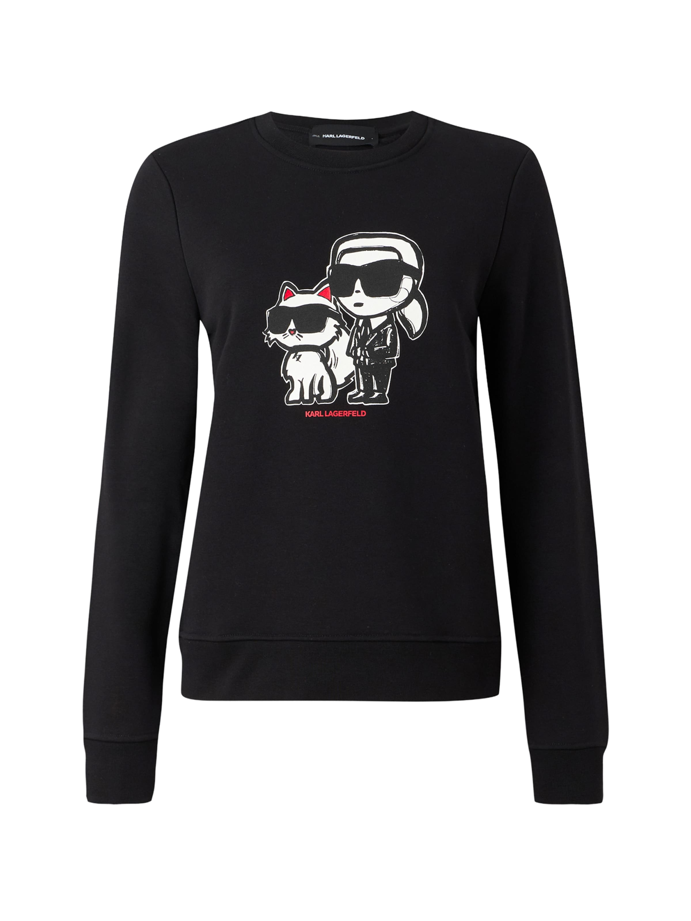 Karl Lagerfeld Μπλούζα φούτερ 'Ikon' σε μαύρο / λευκό, Άποψη προϊόντος