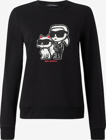 Karl LagerfeldSweater majica 'Ikon' - crna boja: prednji dio